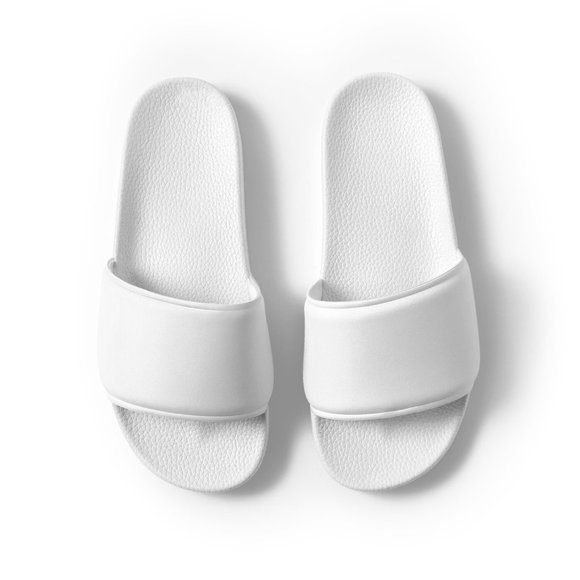 Plain White Slide Sandals (Customizable) - Picture 1 of 8